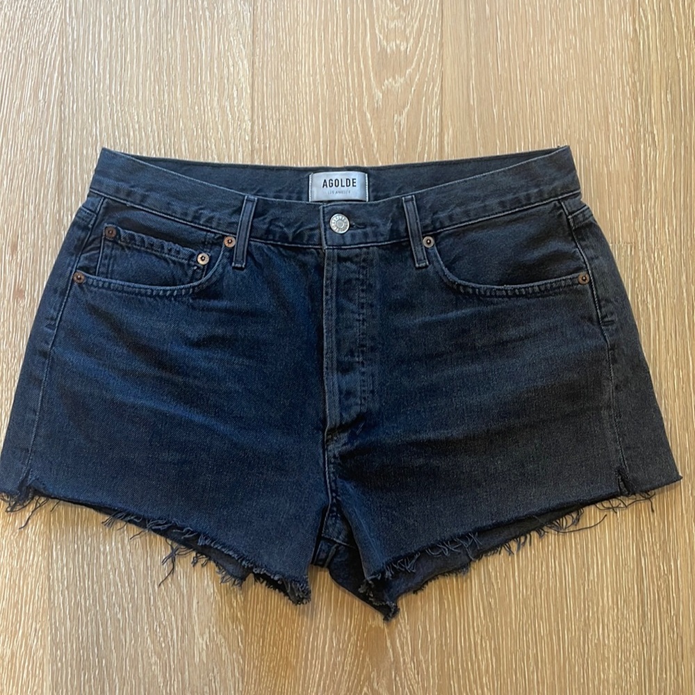 AGOLDE Parker vintage cut off shorts in black